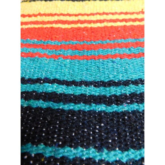 Mexican Woven Blanket Southwestern Striped Colors 74 in. X 52 Large Throw - Picture 6 of 8